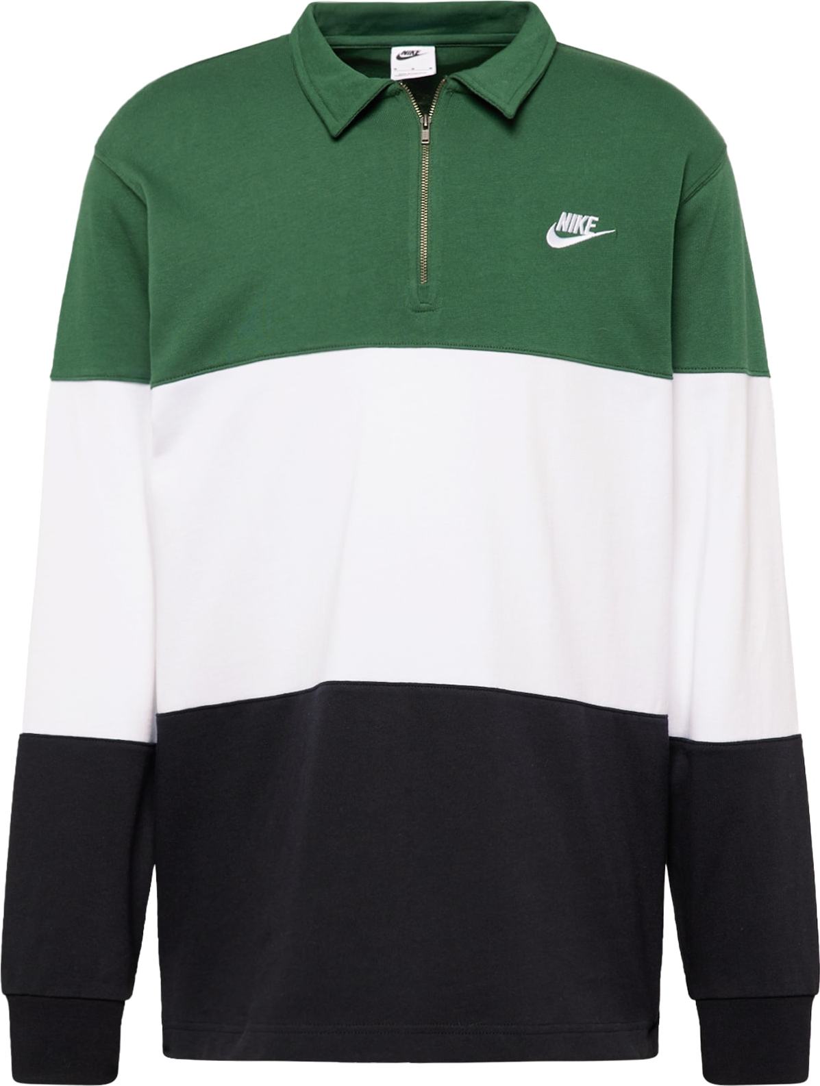 Tričko Nike Sportswear trávově zelená / černá / bílá