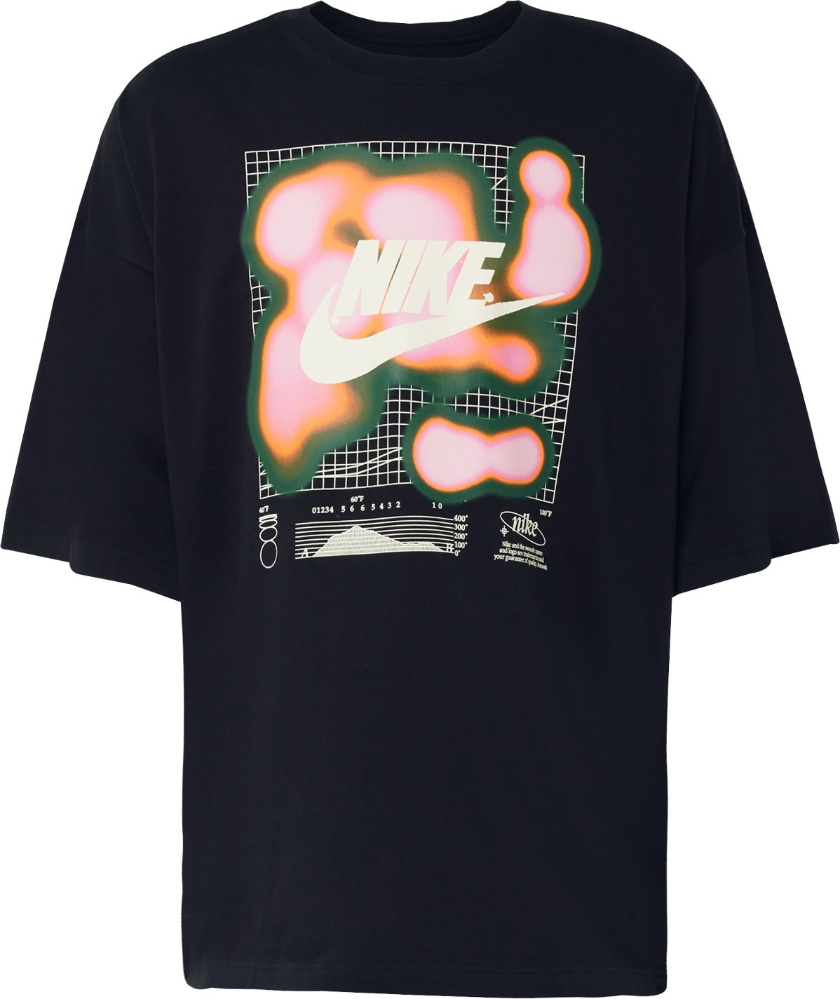 Tričko Nike Sportswear trávově zelená / oranžová / růžová / černá