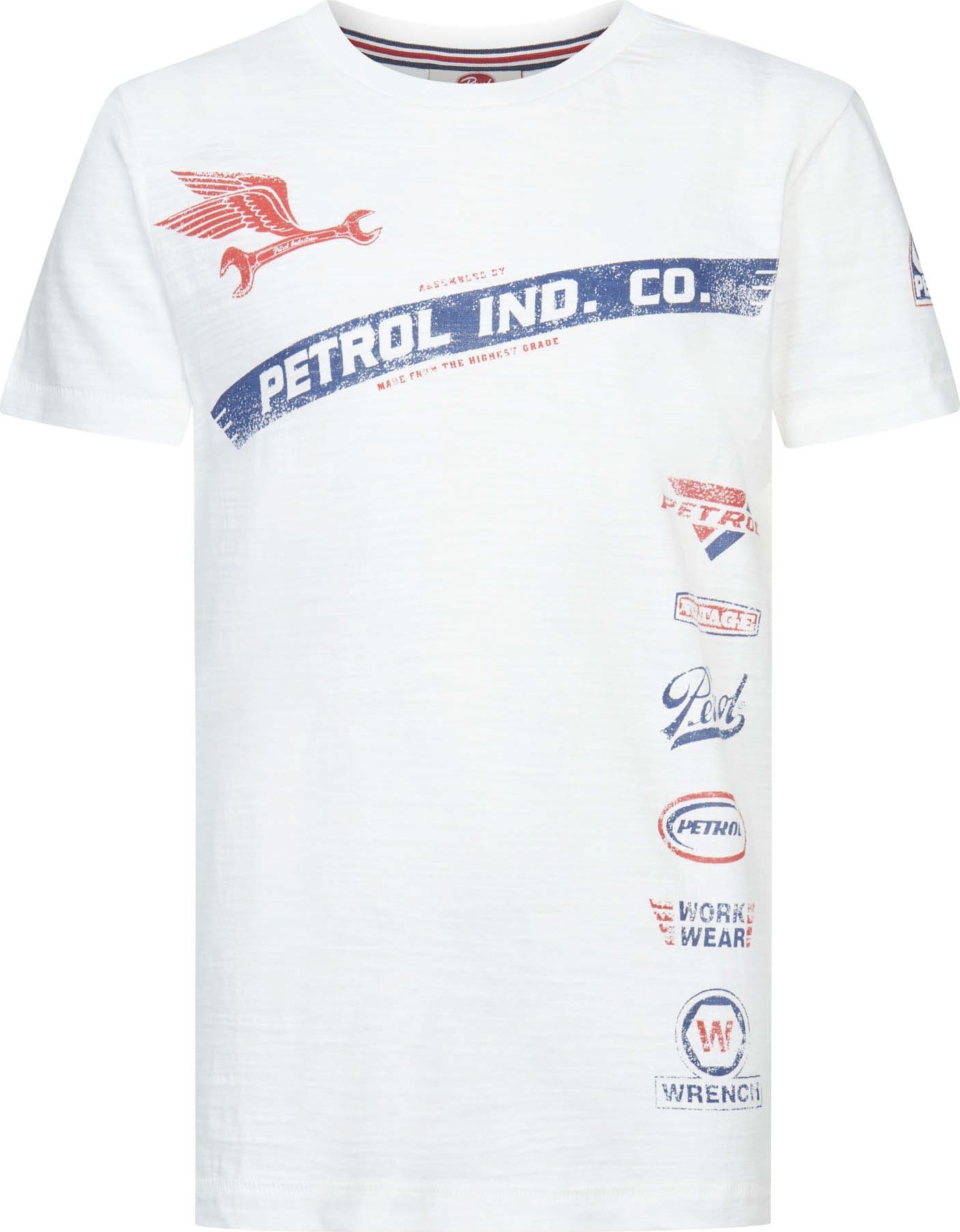 Tričko Petrol Industries modrá / červená / bílá