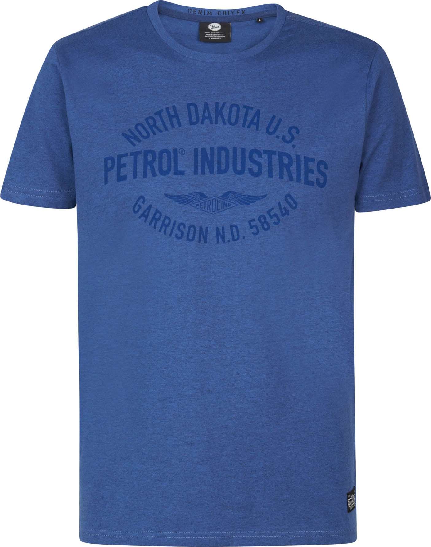 Tričko Petrol Industries modrá / modrý melír