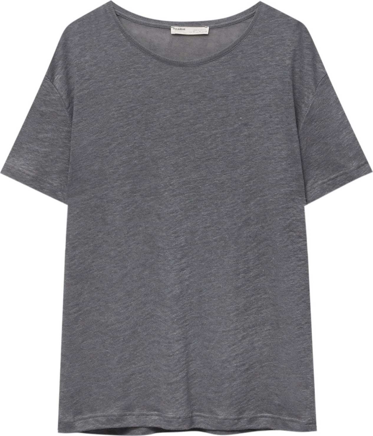 Tričko Pull&Bear tmavě šedá