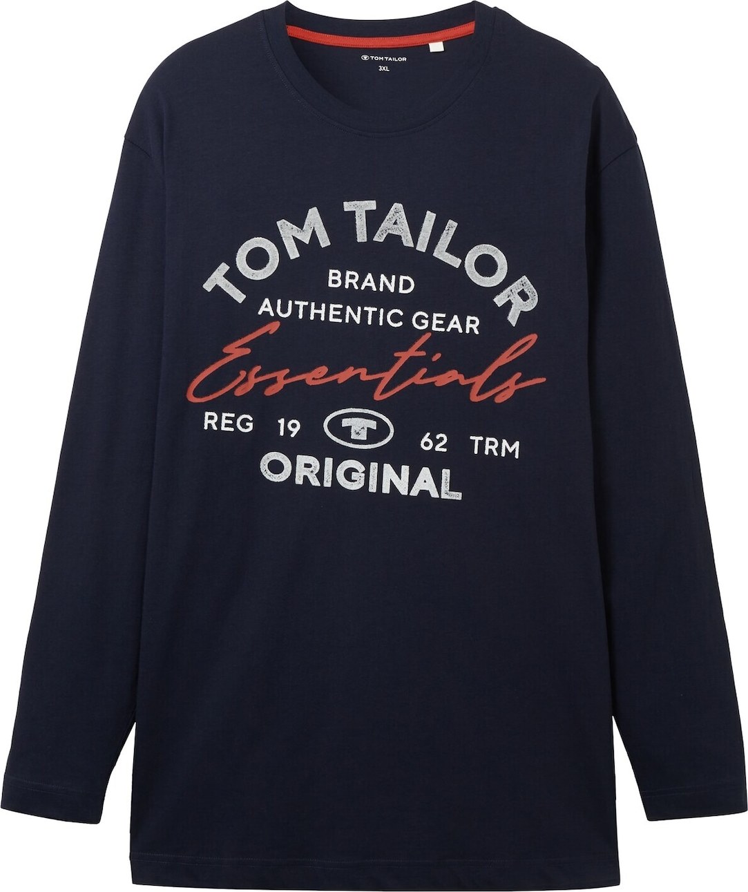 Tričko TOM TAILOR Men + tmavě modrá / rezavě červená / bílá