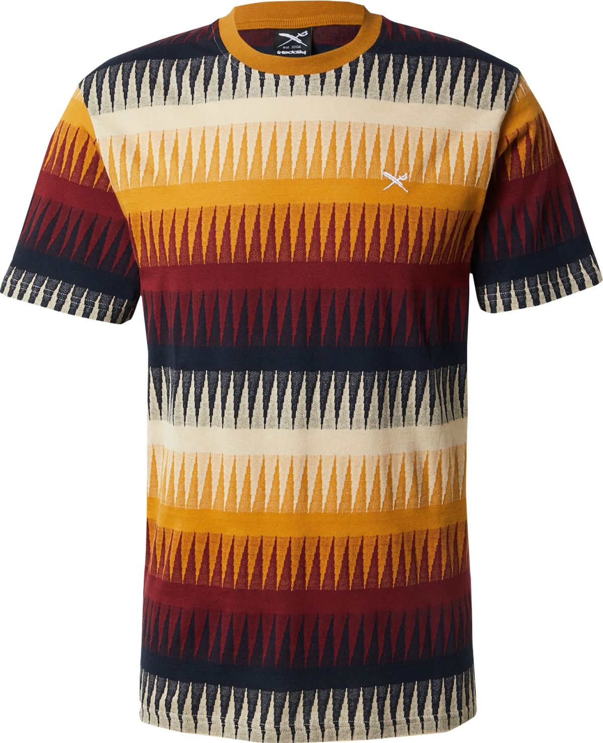 Tričko 'Vintachi' Iriedaily krémová / tmavě modrá / žlutá / červená
