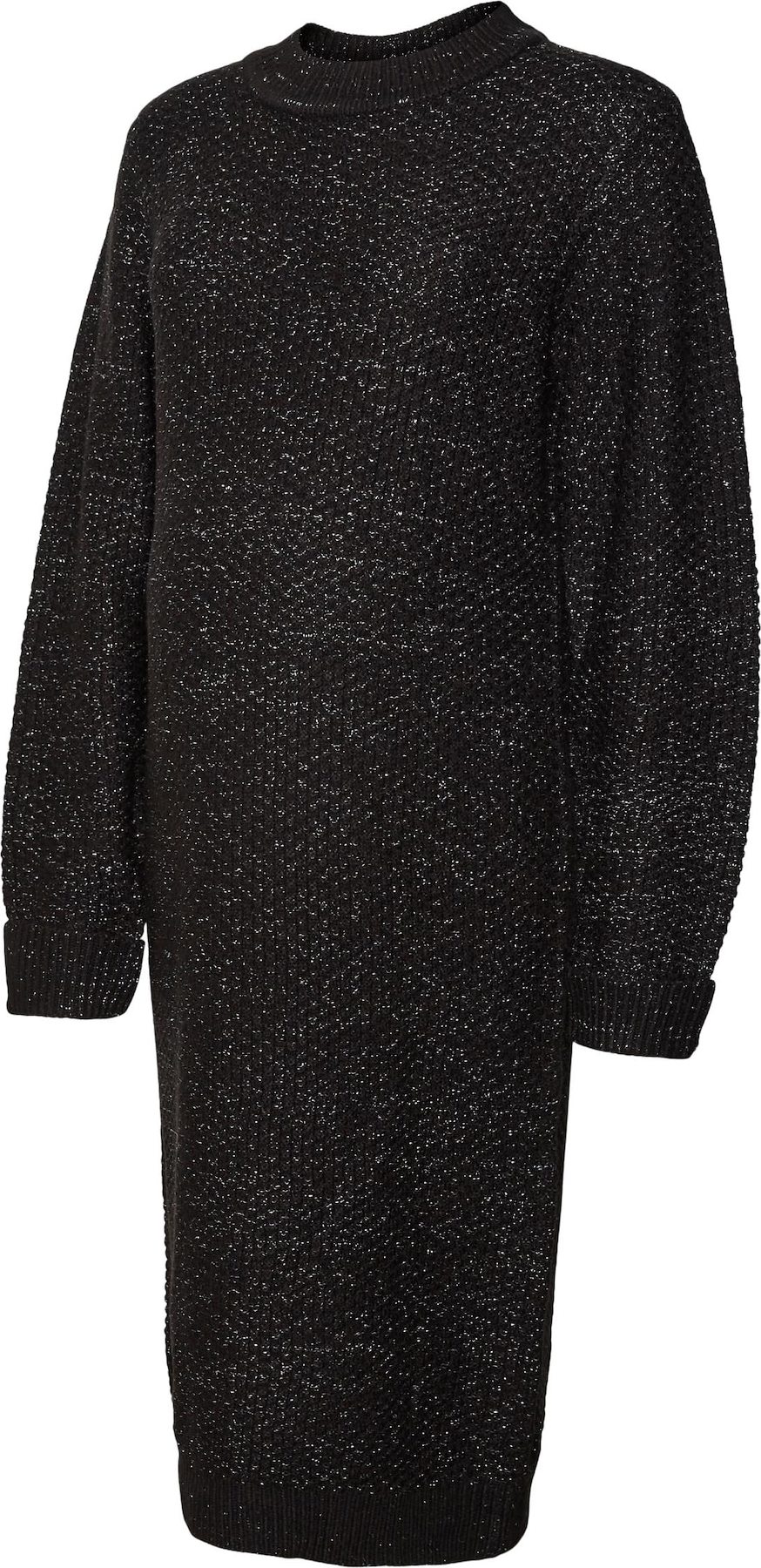 Úpletové šaty 'ASLA' Mamalicious černá / stříbrná