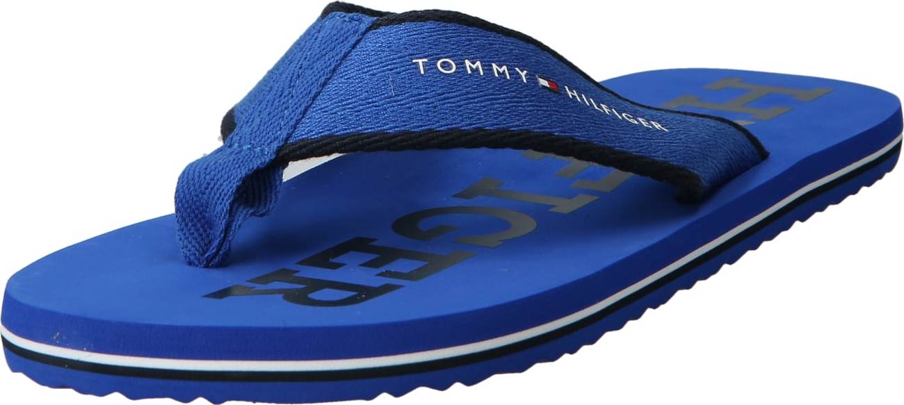 Žabky Tommy Hilfiger nebeská modř / tmavě modrá / červená / bílá