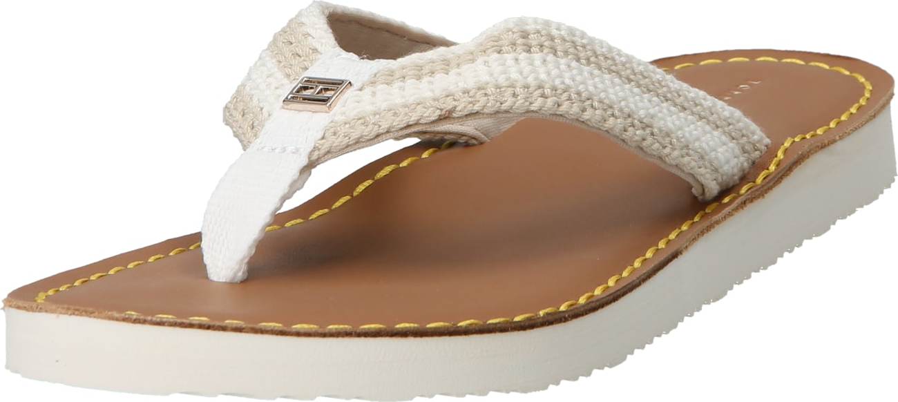 Žabky Tommy Hilfiger khaki / bílá