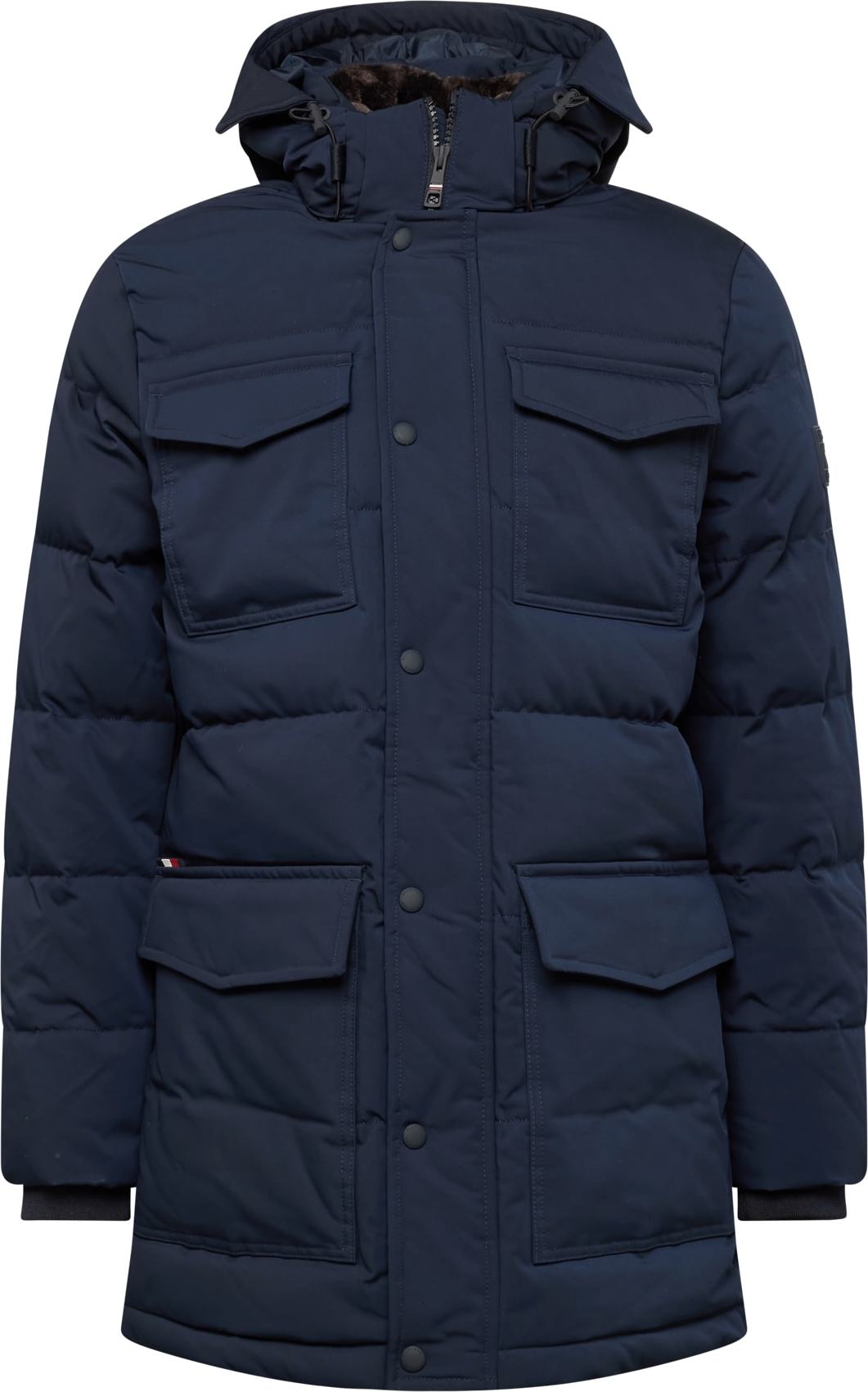 Zimní bunda 'Utility Rockie' Tommy Hilfiger námořnická modř / krvavě červená / bílá