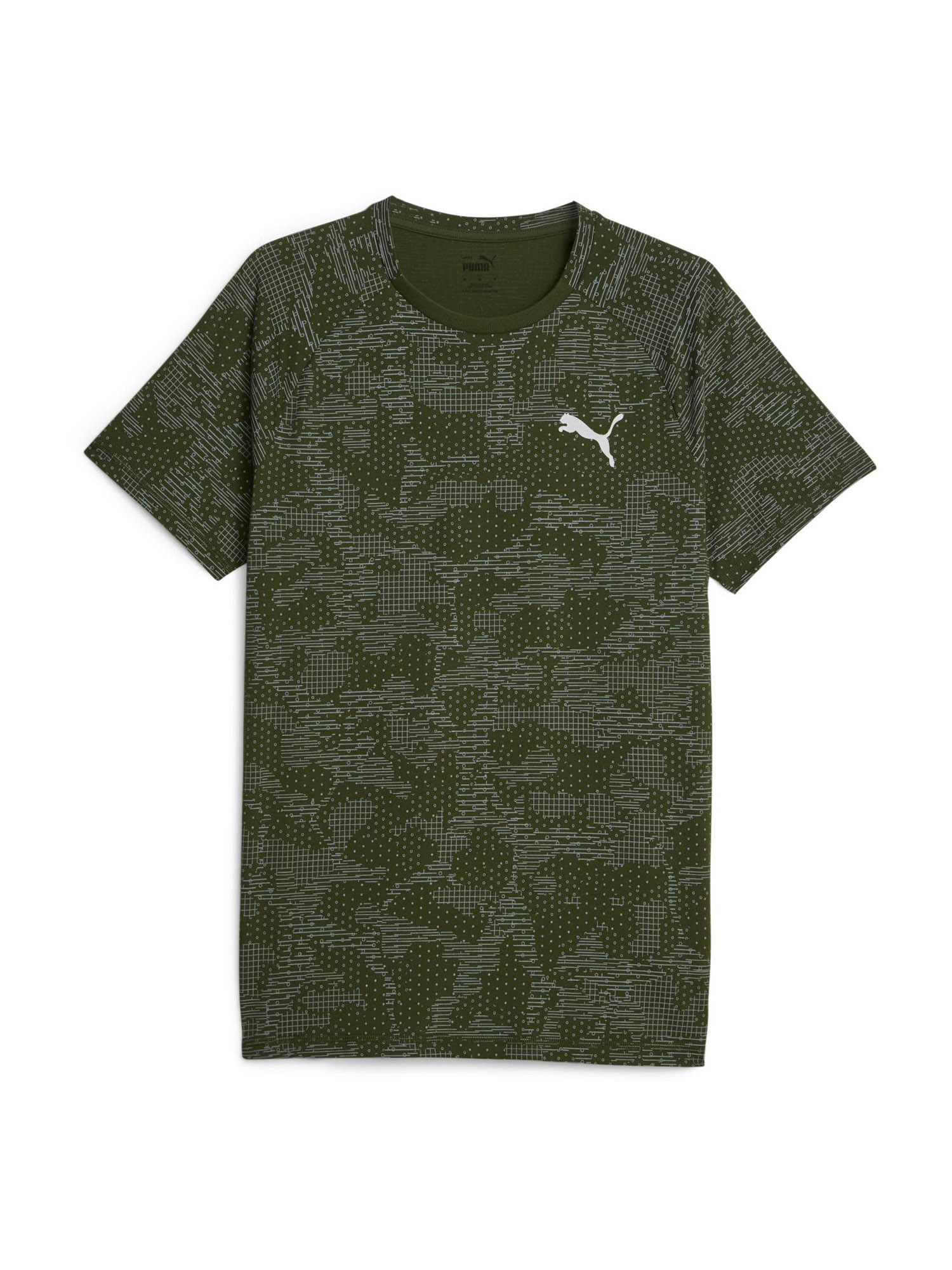 Funkční tričko 'EVOSTRIPE' Puma zelená / bílá