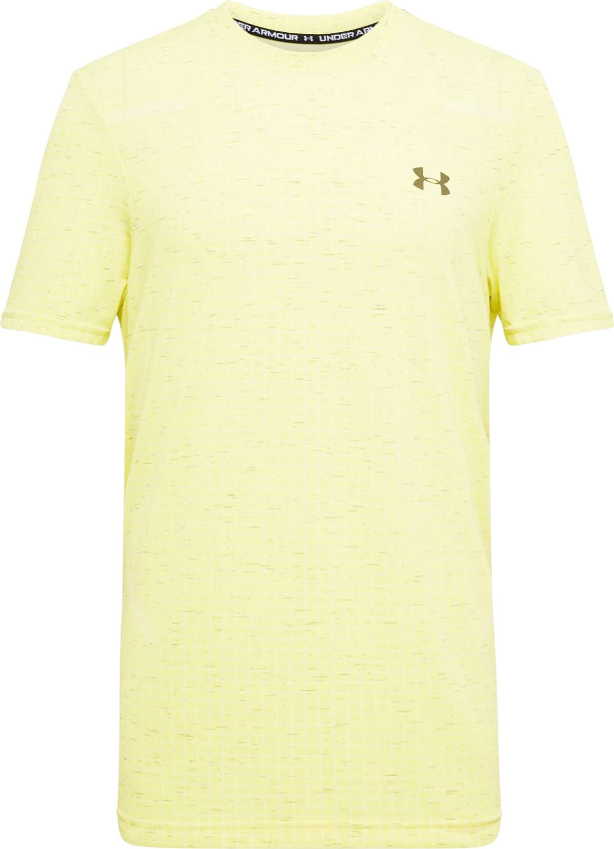 Funkční tričko 'Grid' Under Armour limone / pastelově žlutá / olivová