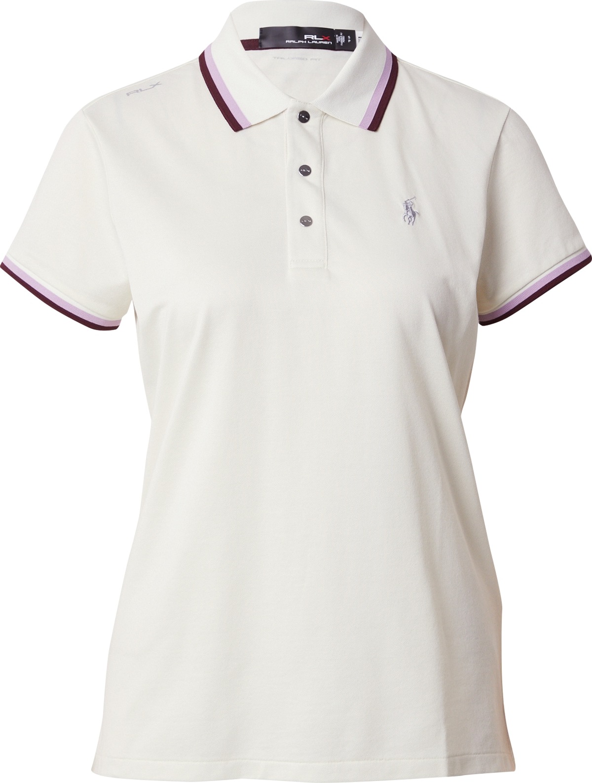Funkční tričko Polo Ralph Lauren šedá / světle fialová / purpurová / bílá