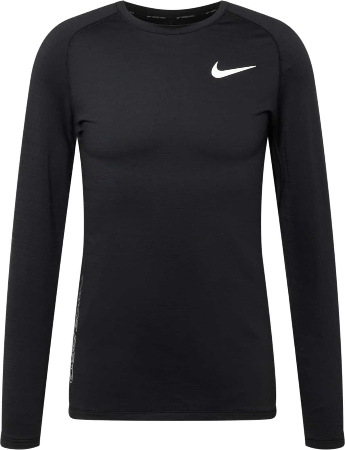 Funkční tričko 'Pro Warm' Nike černá / bílá
