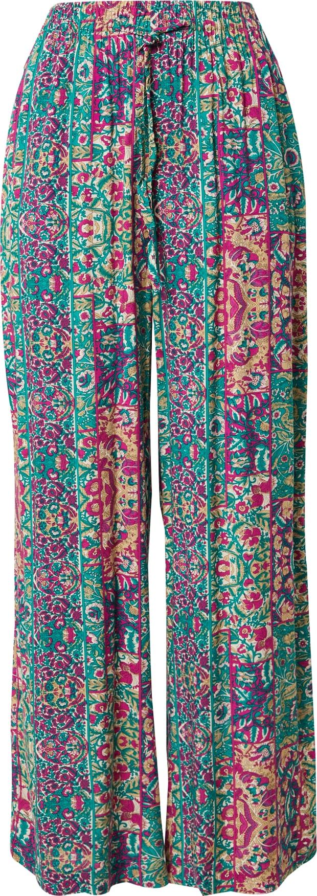 Kalhoty 'Nika' Hailys béžová / zelená / pink