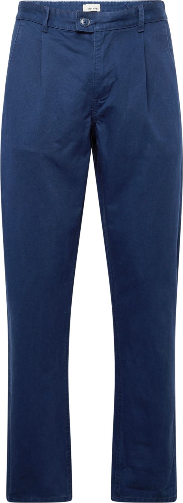 Kalhoty se sklady v pase Blend tmavě modrá