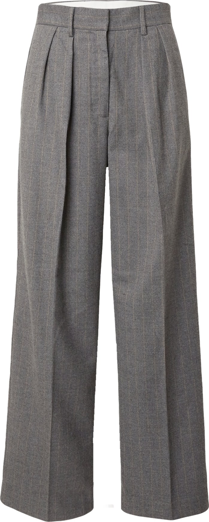 Kalhoty se sklady v pase 'Holsye' SECOND FEMALE šedý melír