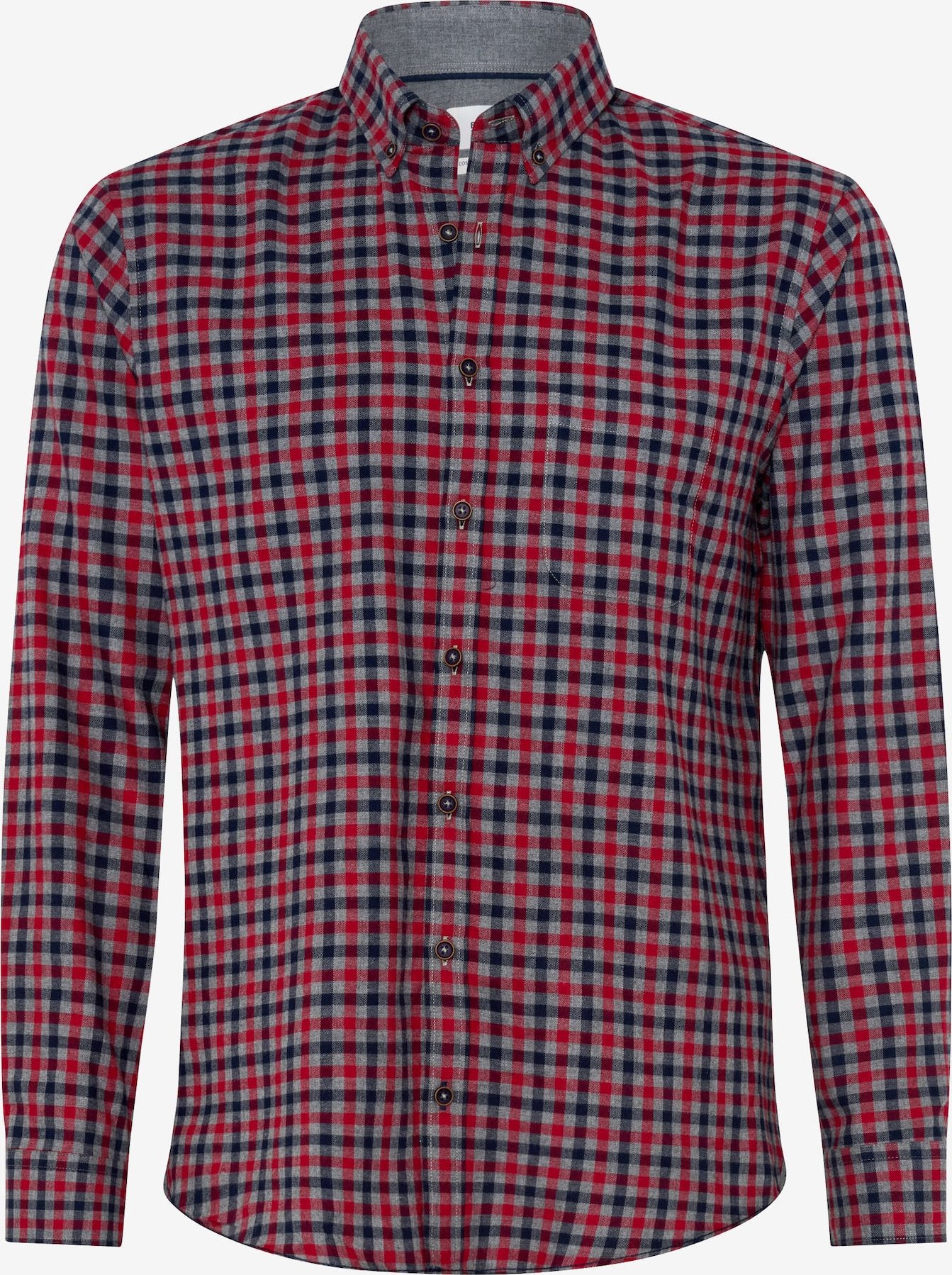 Košile 'DANIEL' BRAX tmavě modrá / šedý melír / karmínově červené