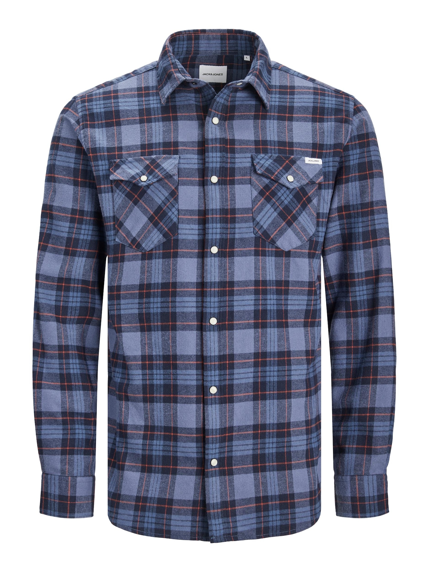 Košile 'Sheridan' jack & jones indigo / kouřově modrá / rezavě červená