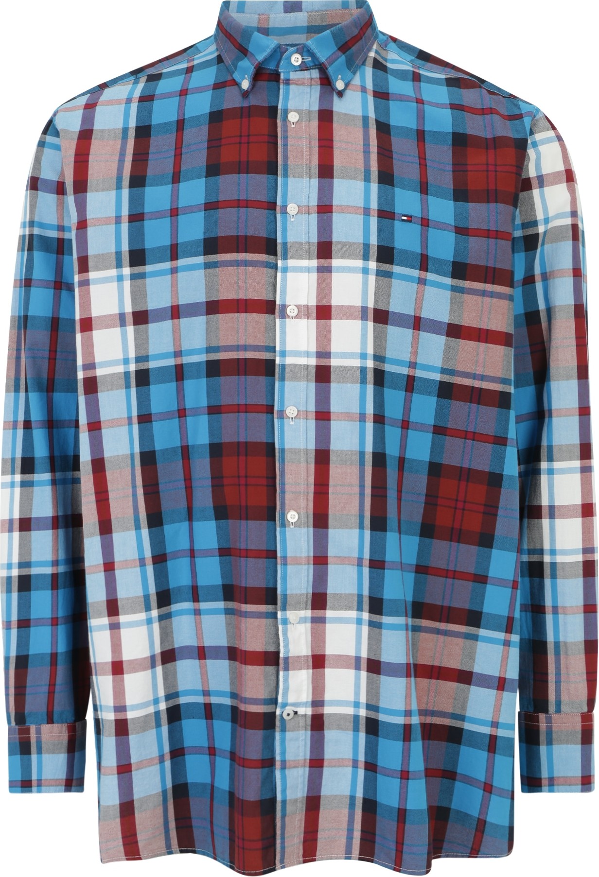 Košile 'TARTAN' Tommy Hilfiger Big & Tall azurová / červená / černá / bílá