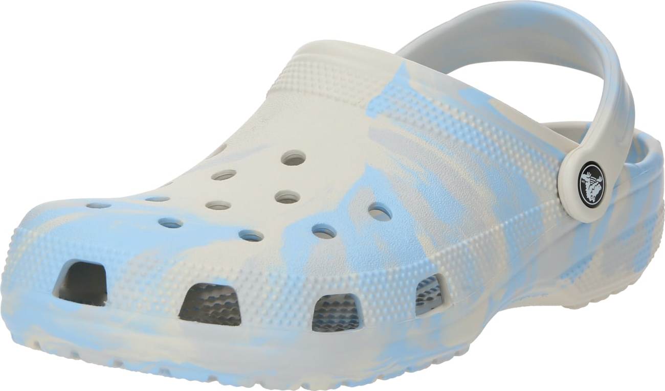 Pantofle 'Classic Marbled' Crocs starobéžová / světlemodrá