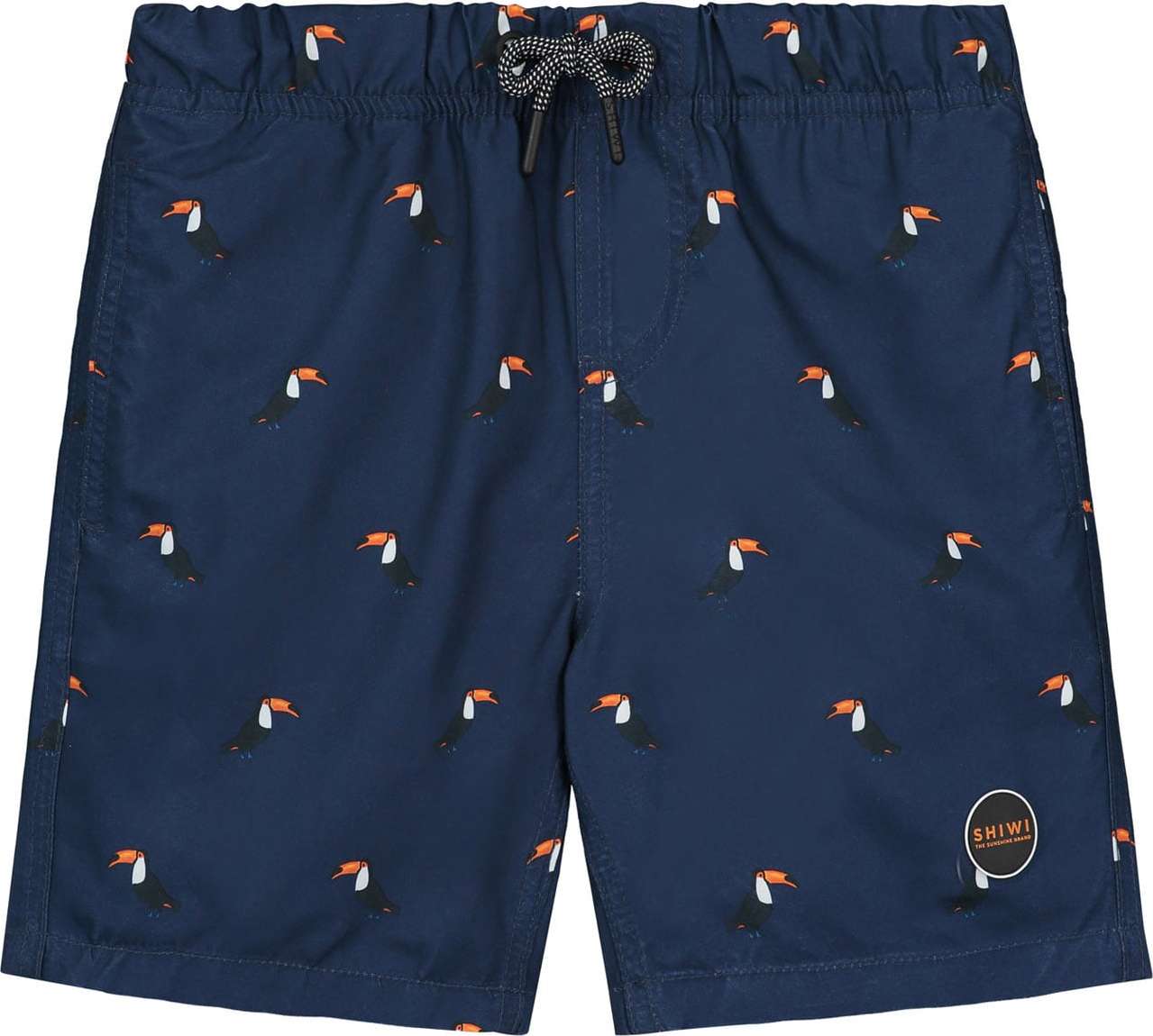 Plavecké šortky 'Tucan' Shiwi tmavě modrá / tmavě oranžová / černá / bílá