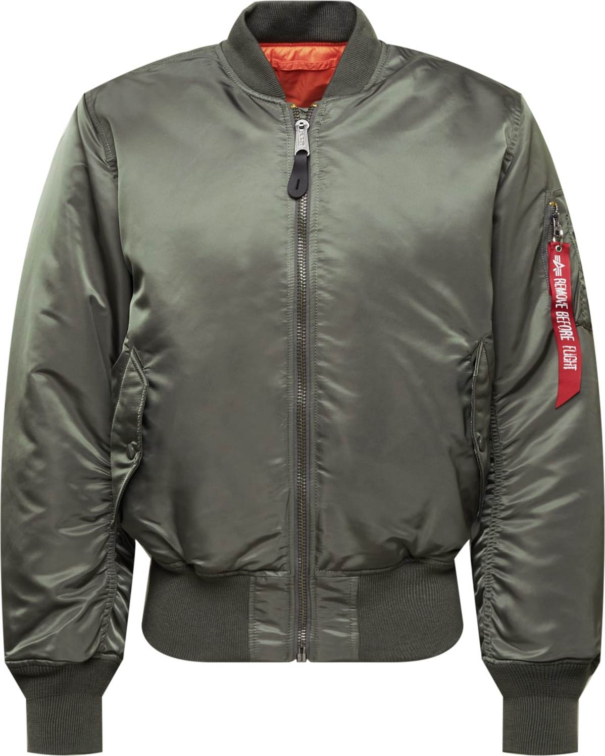 Přechodná bunda alpha industries tmavě zelená / červená / bílá