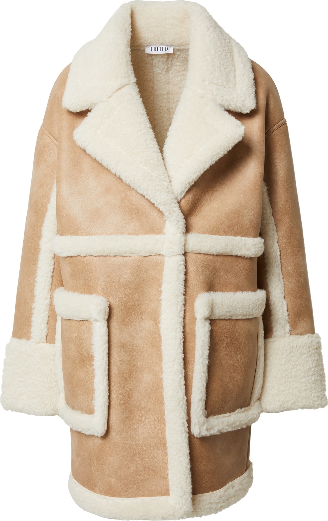Přechodný kabát 'Olimpia' EDITED světle hnědá / bílá