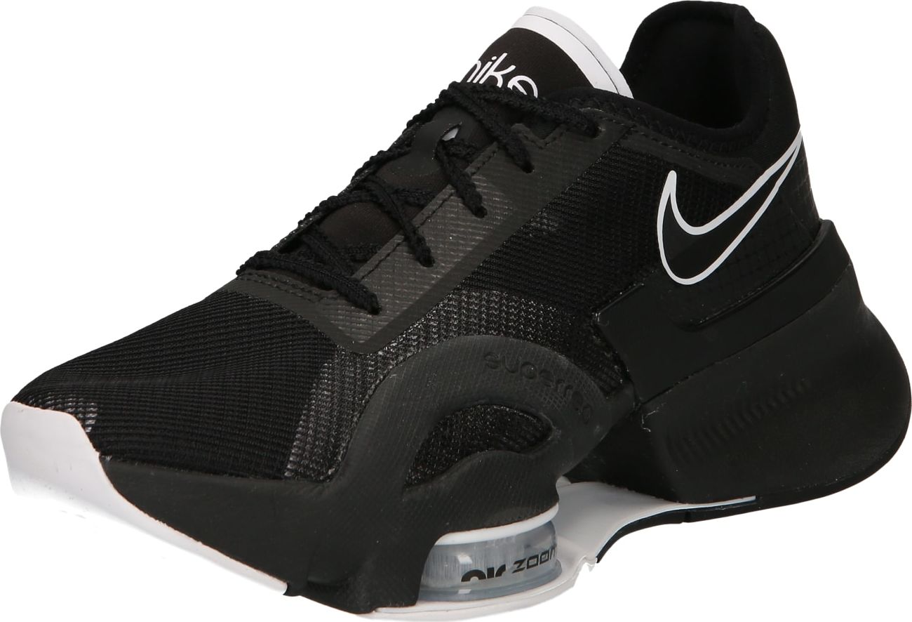 Sportovní boty 'Air Zoom SuperRep 3' Nike černá / bílá