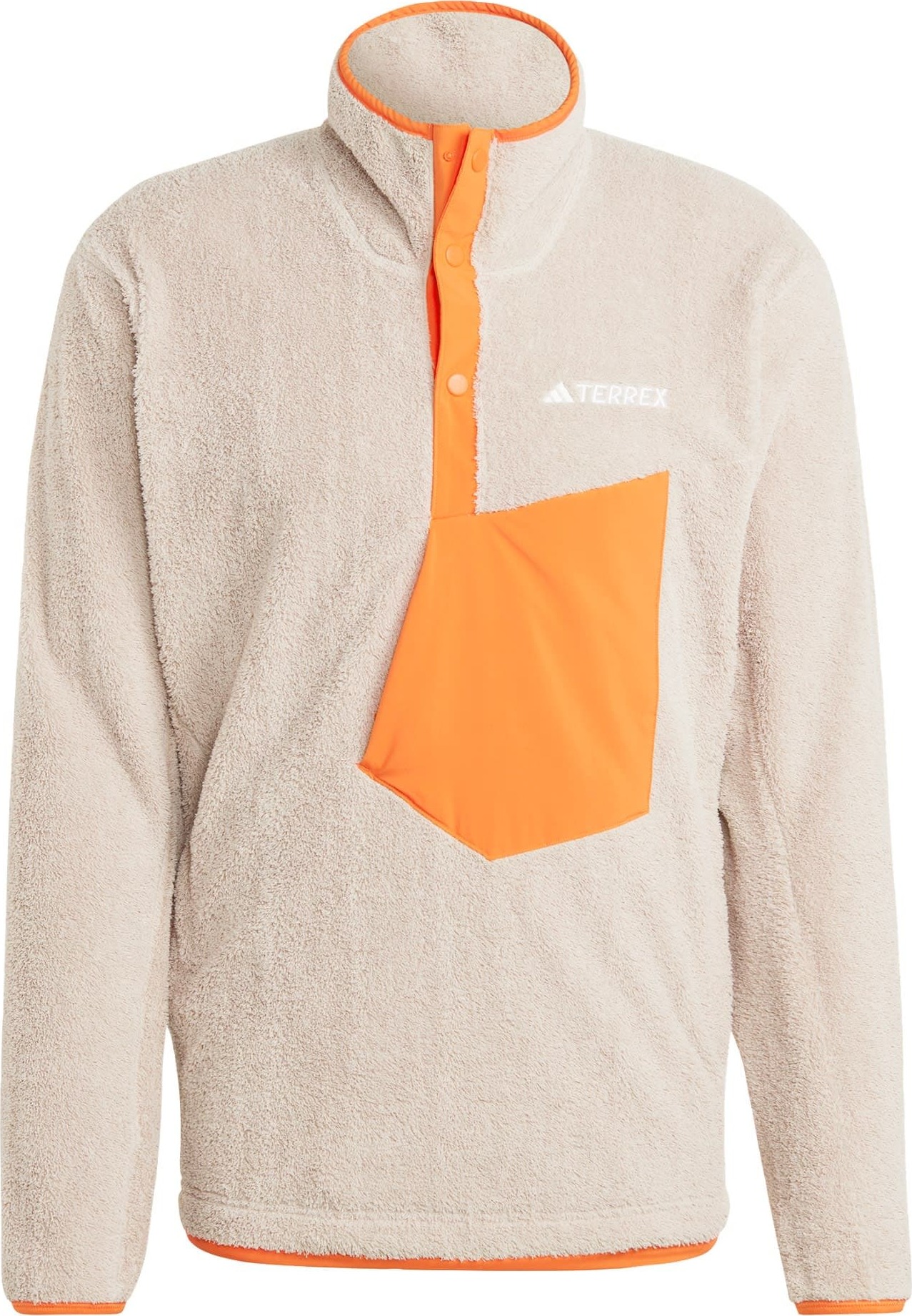 Sportovní svetr 'Xploric High-Pile-Fleece Pullover' adidas Terrex béžová / oranžová / bílá