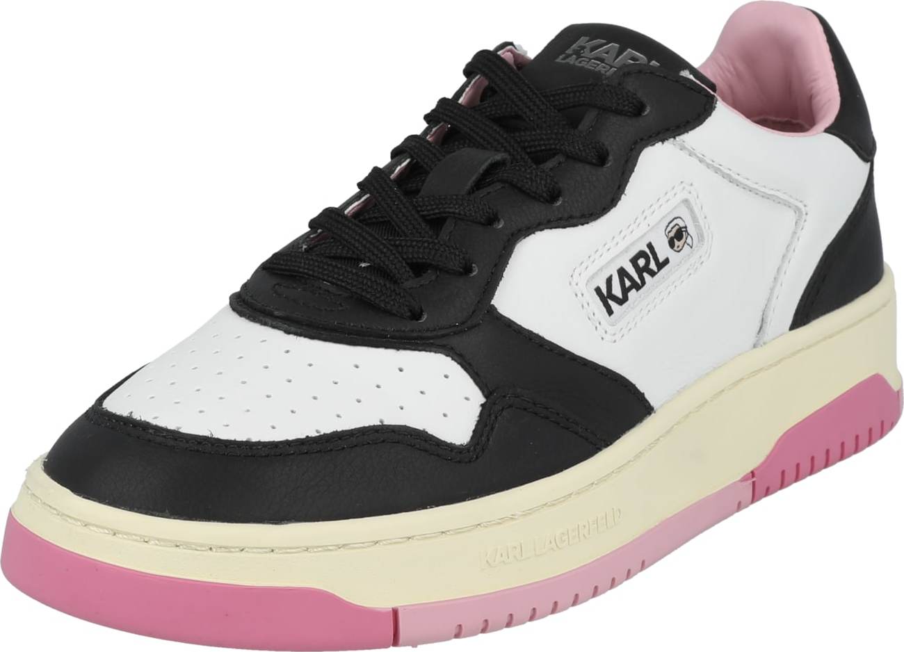 Tenisky 'KREW' Karl Lagerfeld starobéžová / světle růžová / černá / bílá