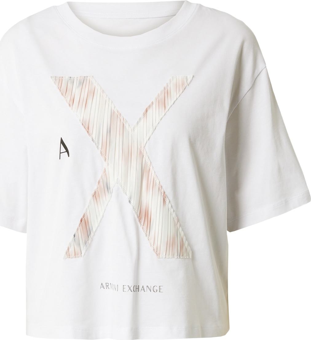 Tričko Armani Exchange tělová / černá / bílá