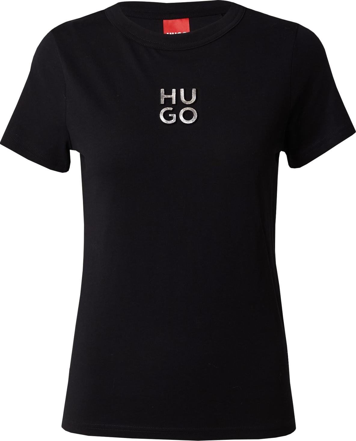 Tričko 'Classic' HUGO černá / stříbrná
