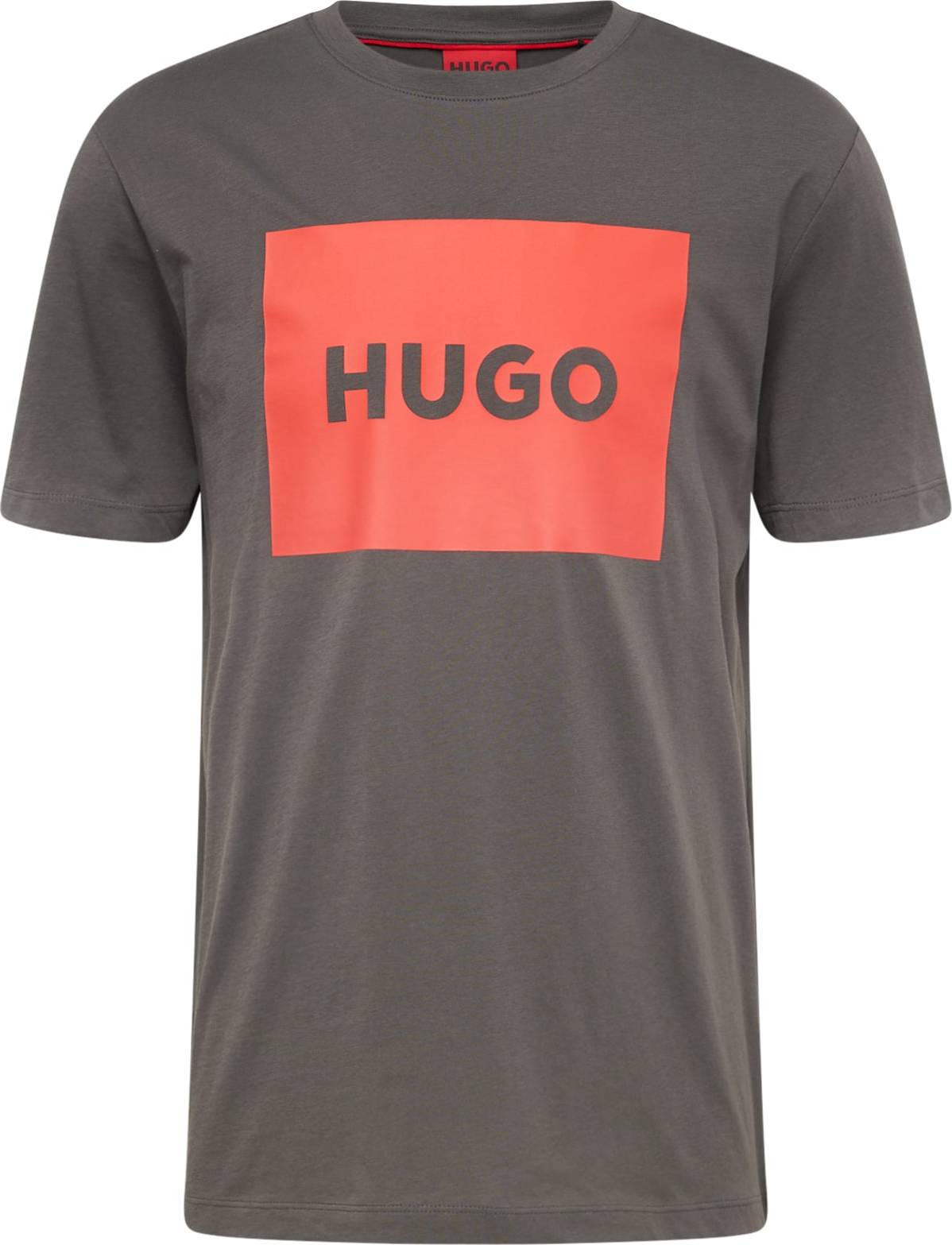 Tričko 'Dulive' HUGO šedá / oranžová