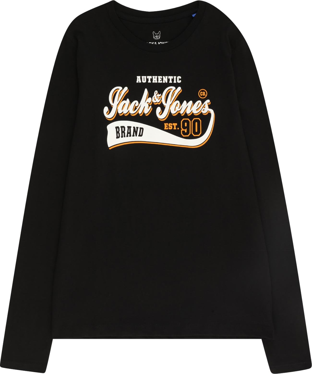 Tričko Jack & Jones Junior oranžová / černá / bílá