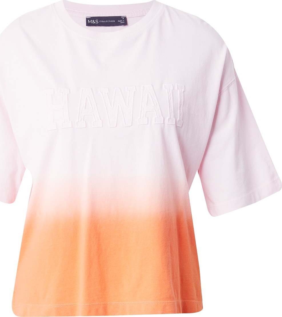 Tričko Marks & Spencer oranžová / růžová