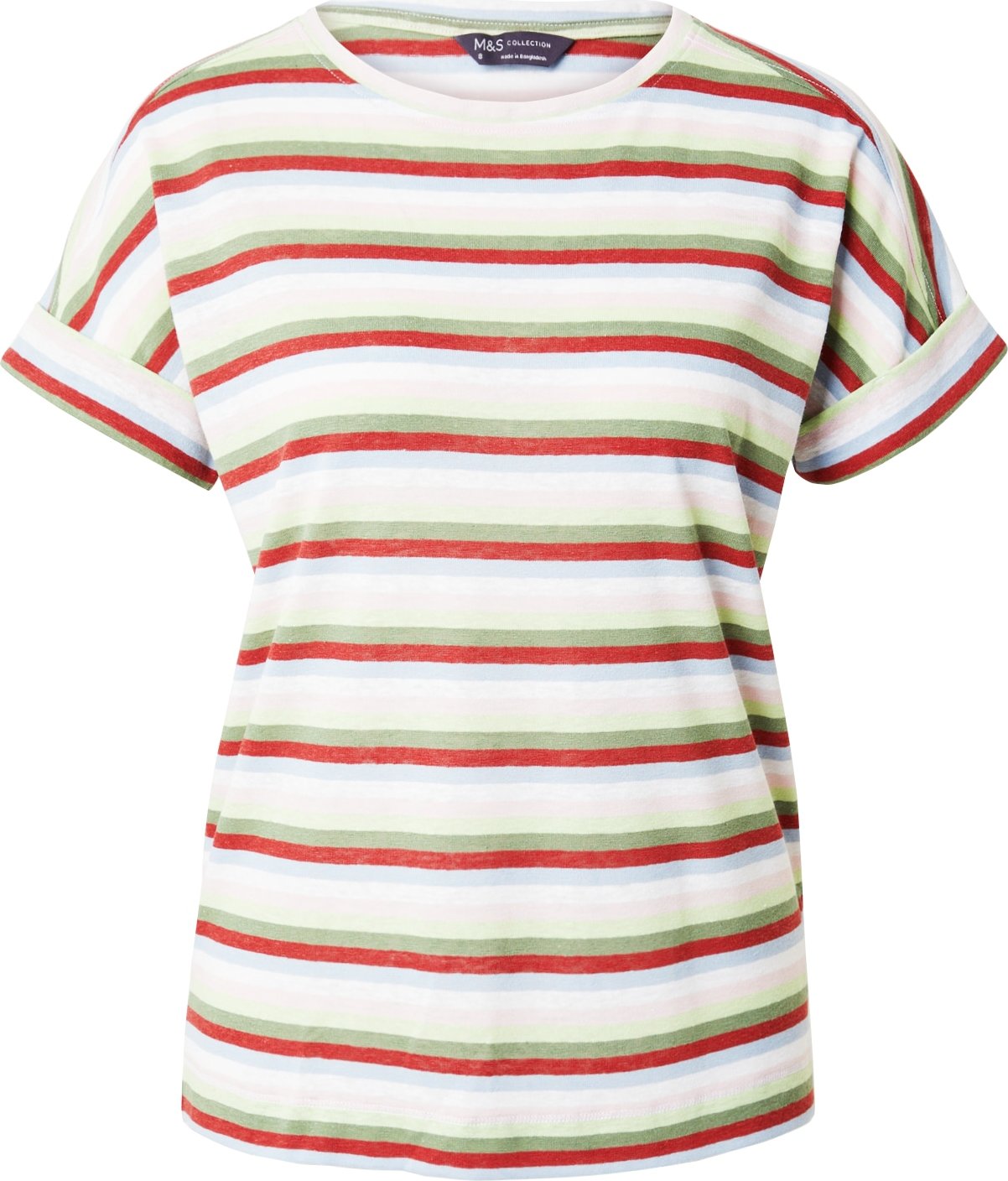 Tričko Marks & Spencer světlemodrá / zelená / červená / bílá