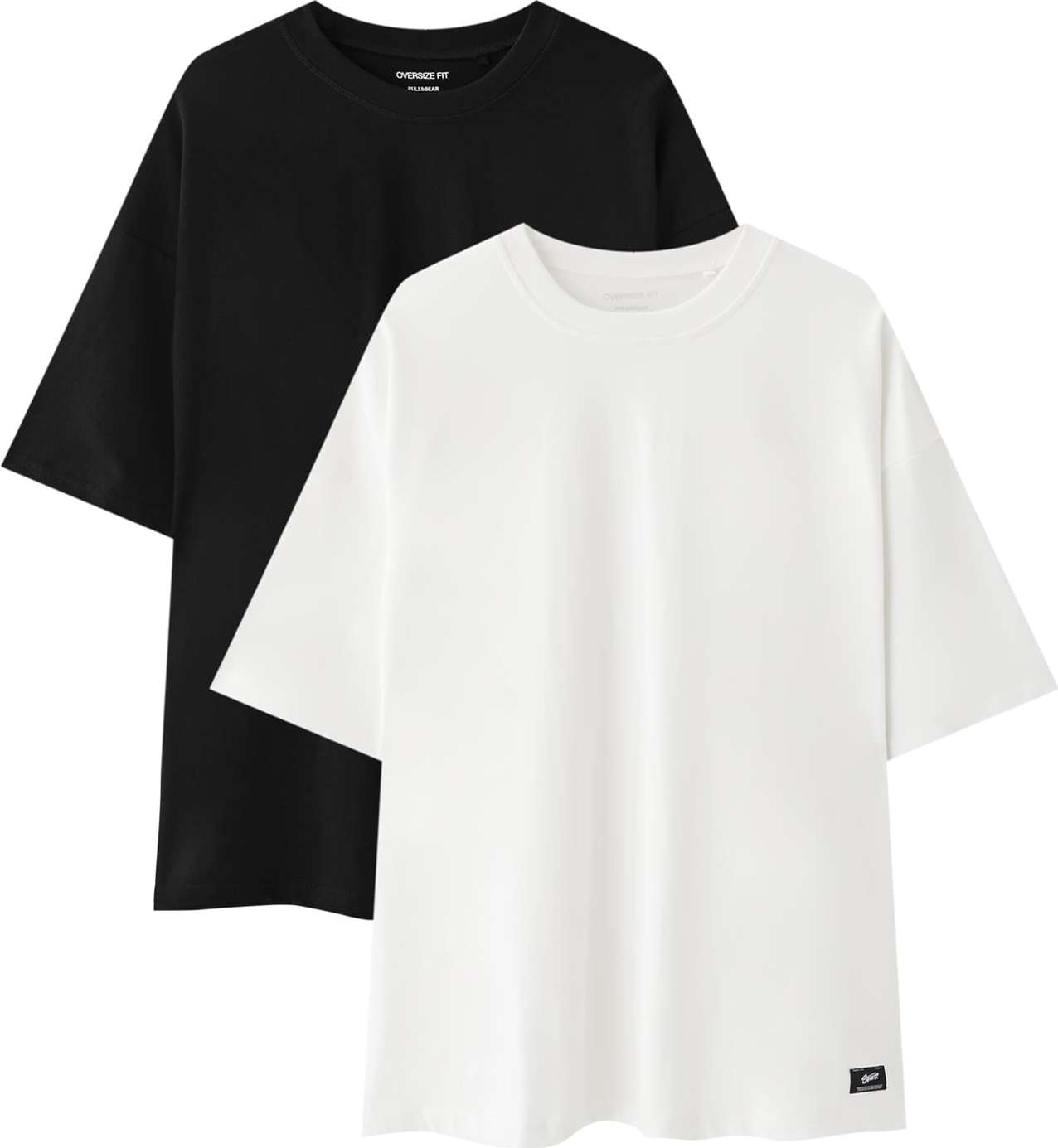 Tričko Pull&Bear černá / bílá