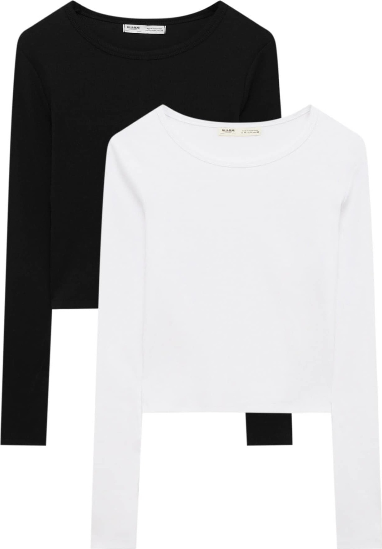 Tričko Pull&Bear černá / bílá