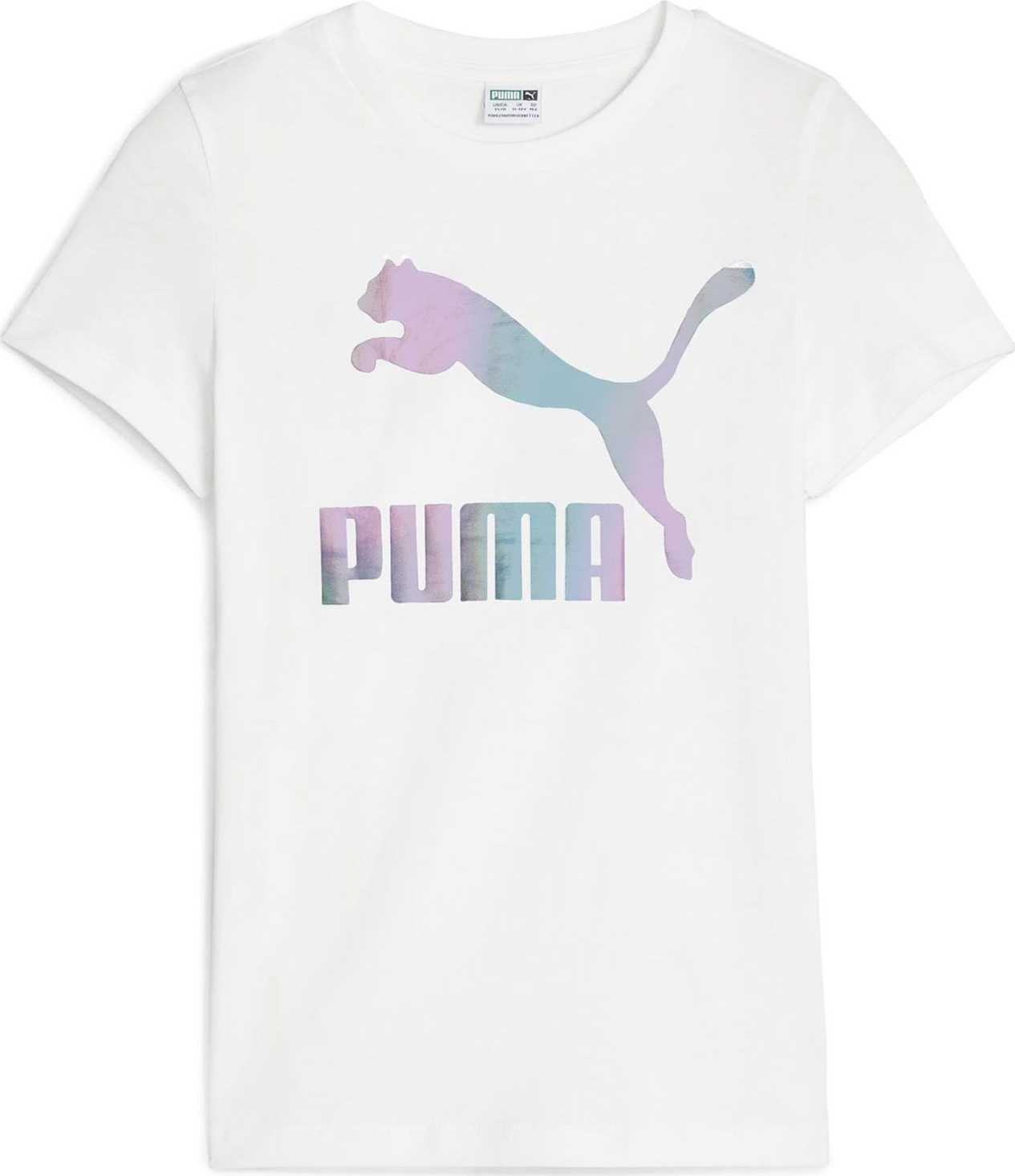 Tričko Puma nefritová / fialová / bílá