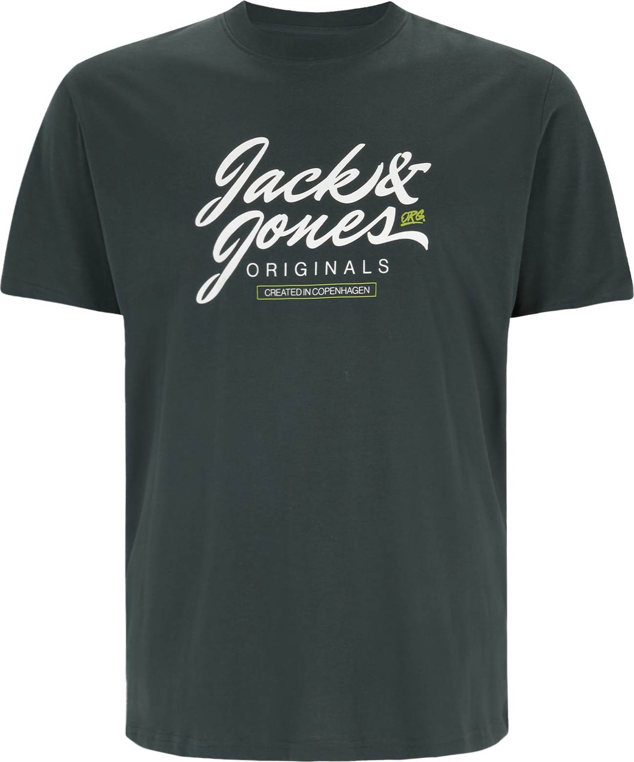 Tričko 'SYMBOL' Jack & Jones Plus tmavě zelená / bílá
