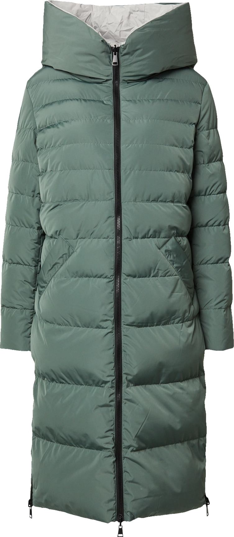 Zimní kabát RINO & PELLE tmavě zelená / bílá